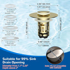 Hibbent 2 Pack Upgraded 3 in 1 Bathroom Sink Drain Strainer, Universal Pop Up - Image 8