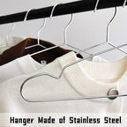 Wire Hangers 40 Pack, Heavy Duty, Space Saving, Stainless Steel, 16.5inches - Image 2