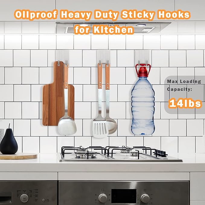 Adhesive Hooks, Stick on Stainless Steel Towel Robe Razor Wall Hooks - Image 4