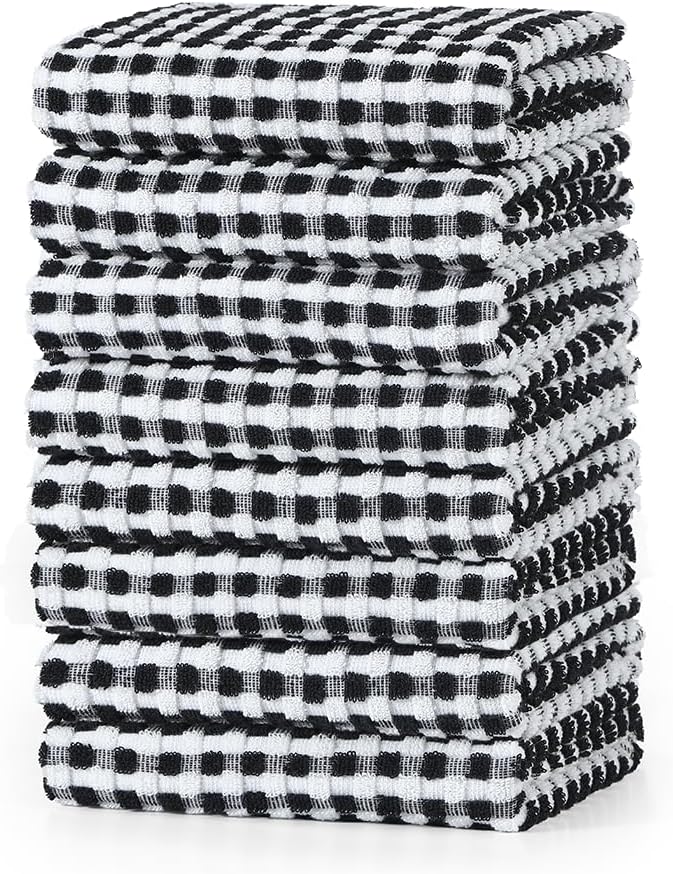 SALAS Cotton Dish Towels for Kitchen Drying Dishes, Lattice Terry Kitchen Cloths by Unknown