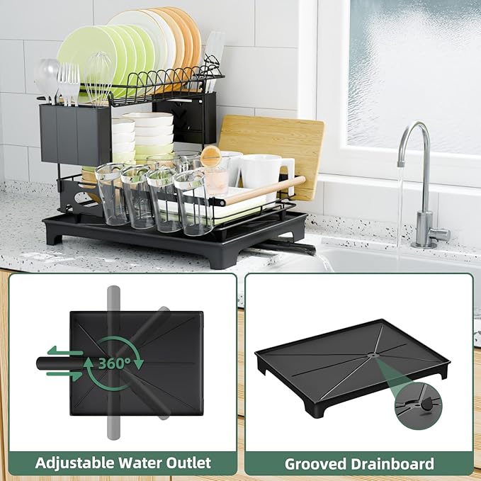2 Tier Dish Drying Rack, Drying Rack - Image 2