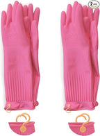 Myungjin 2 Pairs Reusable Waterproof Non-Slip Honeycomb Grip Latex Rubber Gloves by Myungjin