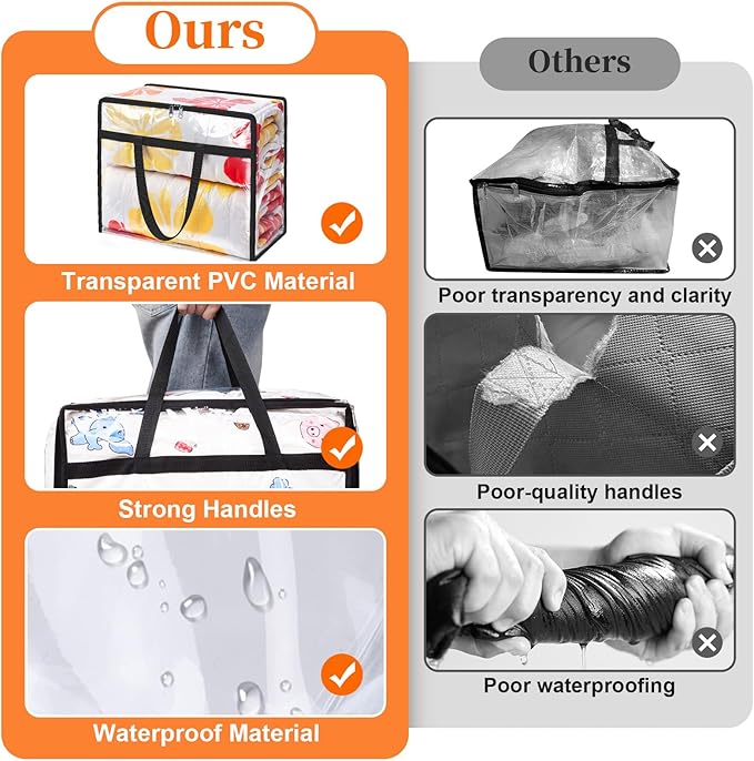 Clear Storage Bags, 4 Pack Under Bed Storage and Closet Organizers Containers - Image 4