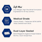 Medical Soft Max™ Black Nitrile Disposable Gloves, Latex-Free & Powder-Free - Image 2