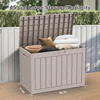 ROJIK Outdoor Storage Housing Deck Box - Waterproof Patio Furniture, Garden Tools, Cushions, Pool Accessories Storage Bench with Lockable Lid and Side Handles (Grey, 45 Gal) - Image 4