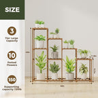 Bamworld Tall Plant Stand Indoor Wood Plant Shelf Outdoor Tiered Plant Rack for Multiple Plants 4 Tiers 10 Pots Ladder Plant Holder Plant Table for Plant Pots Boho Home Decor for Gardening Gifts - Image 6