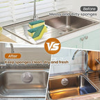 Sponge Holder, Stainless Steel Sink Caddy w/Suction Cup Installation, Sponge - Image 5