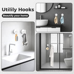 Shower Hooks for Inside Shower, No-Drill Removable&Reusable Towel Hooks for - Image 5