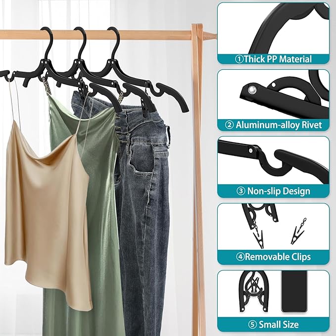 30 Pcs Travel Hangers Portable Foldable Travel Hanger Organizer, Plastic Cruise - Image 4