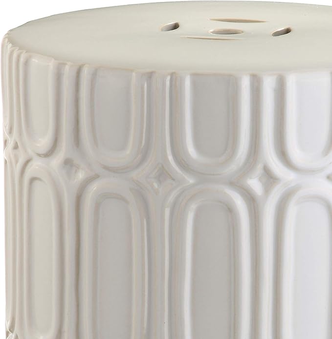 Safavieh Melody Glazed Ceramic Decorative Garden Stool, Cream - Image 5