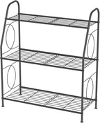 Plant Stand, 3 Tier Plant Shelf for Indoor Outdoor, Heavy Duty Metal Outdoor Plant Stand Holder Rack for Living Room Balcony and Garden, Iron Wire, Black - Image 6