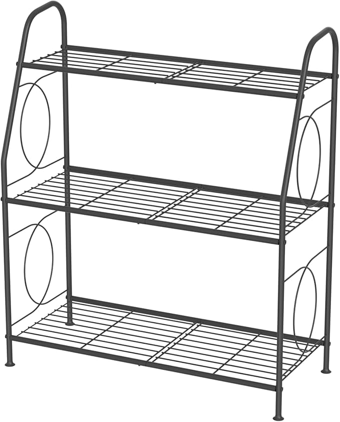 Plant Stand, 3 Tier Plant Shelf for Indoor Outdoor, Heavy Duty Metal Outdoor Plant Stand Holder Rack for Living Room Balcony and Garden, Iron Wire, Black - Image 6