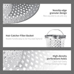 Tub Drain Protector Drain Hair Catcher, Stainless Steel Bathtub Shower Drain - Image 5