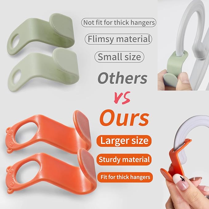 SLMT Clothes Hanger Connector Hooks 100PCS Space Saving Hanger Extender Hooks - Image 2