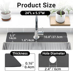 LOPNUR Faucet Mat for Kitchen Sink Protectors, 24 Inch Long Kitchen Sink Splash - Image 3