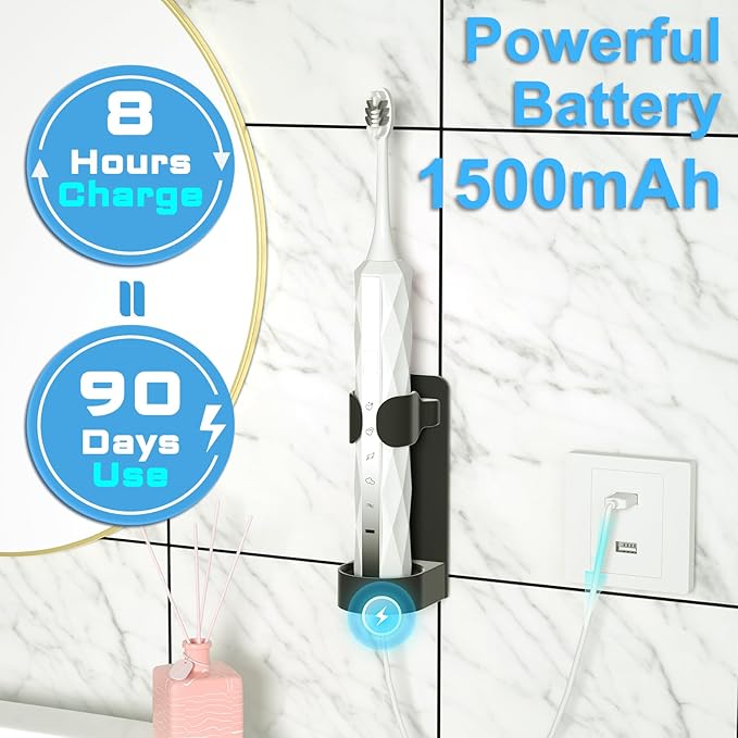 Diamond Style - Electric Toothbrush, 10 Brush Heads & Travel Case, 000 VPM - Image 7