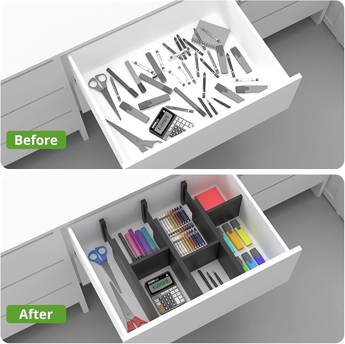 ANTOWIN 4 Pack Expandable Drawer Dividers, 4.7'' High, Extend from 12.2'' to - Image 2
