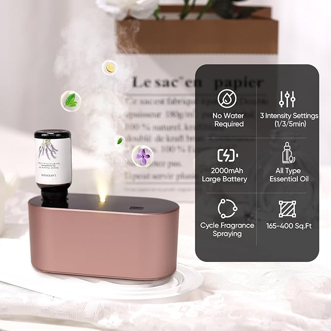 Waterless Diffuser for Essential Oil, Battery Operated Scent Air Aromatherapy - Image 2