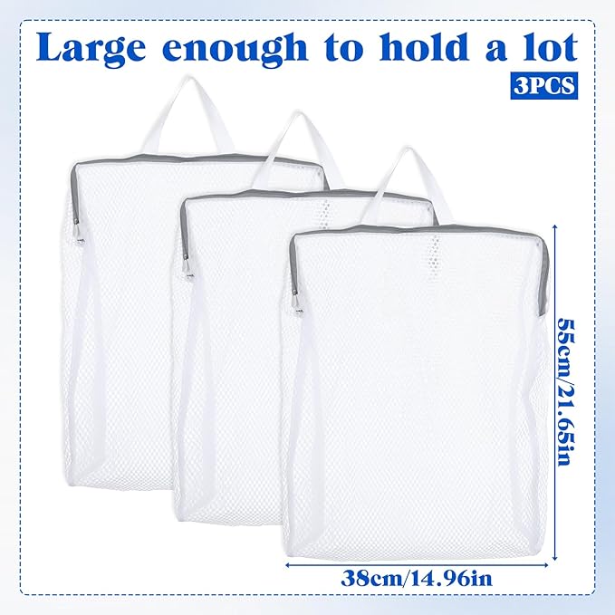 3Pcs 22" x 15" Mesh Hanging Laundry Bags - Image 2
