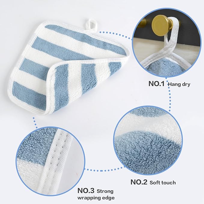 SINLAND Microfiber Facial Cloths Fast Drying Washcloth 8inch x 8inch Absorbent - Image 3