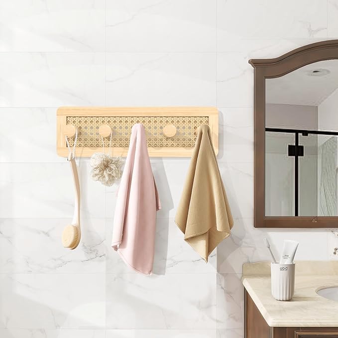 Homode Wooden Wall Hooks, Wall Mounted Coat Rack - Image 9