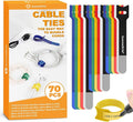 70 Pack Assorted Cable Ties Multi-Color by Summerbrite