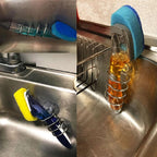 Soap Dispensing Palm Brush Holder Sink Sponge Dish Brush Holder - Image 9