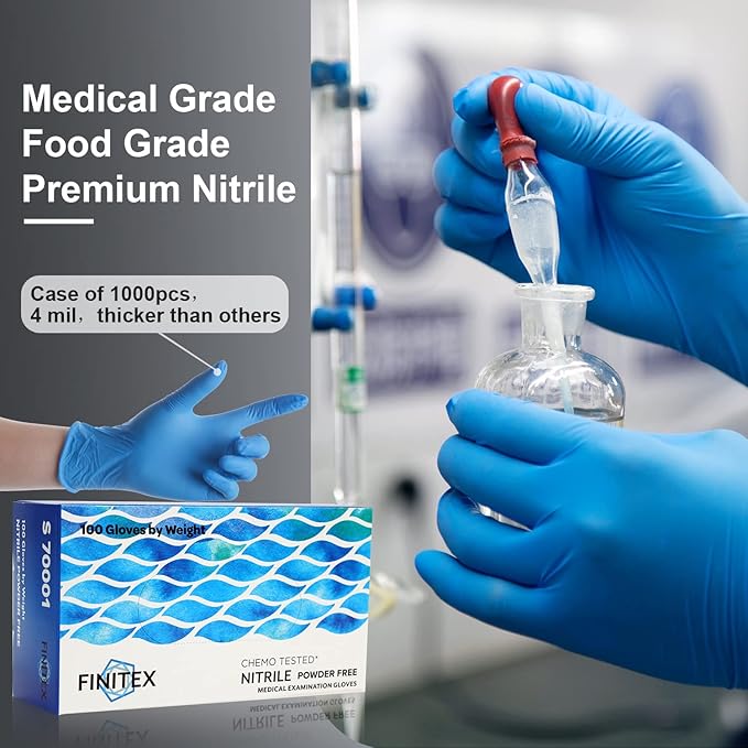 FINITEX Nitrile Disposable Medical Exam Gloves 4 mil Powder-free Latex-Free 100 - Image 5