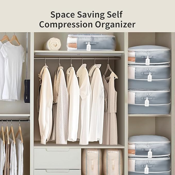 DIMJ Comforter Storage Bag - 110L Ultra Space Saving Self Compression Organize - Image 5