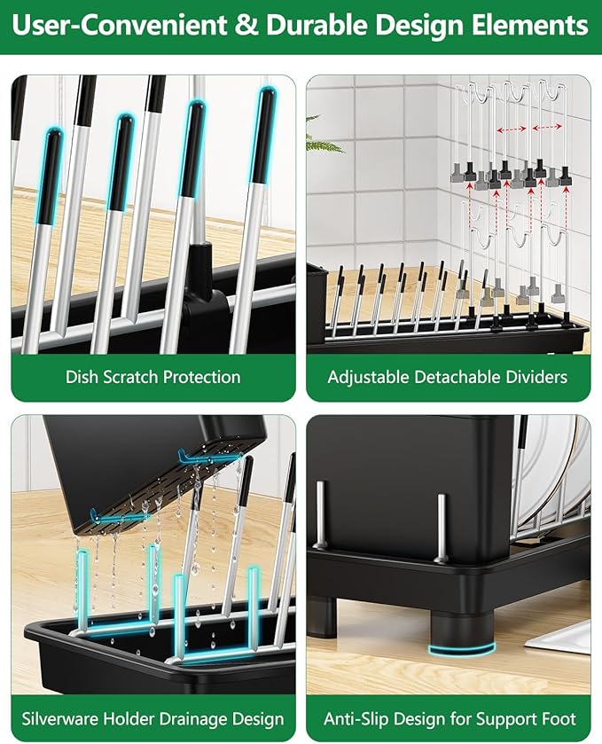 Small Dish Drying Rack, Compact Dish Rack - Image 3