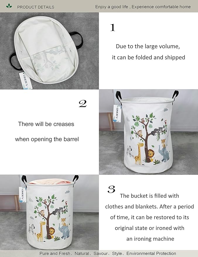 Round waterproof laundry basket, foldable storage basket, laundry Hampers - Image 4
