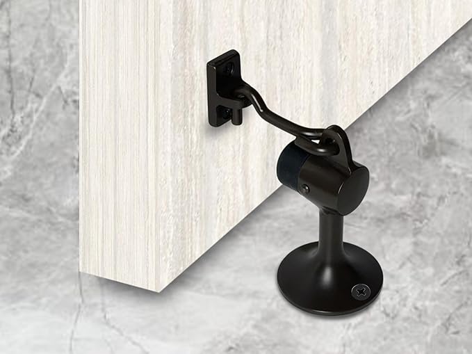 QCAA Solid Brass Door Stop, 3-15/16" Height, Satin Chrome, 1 Pack - Image 7