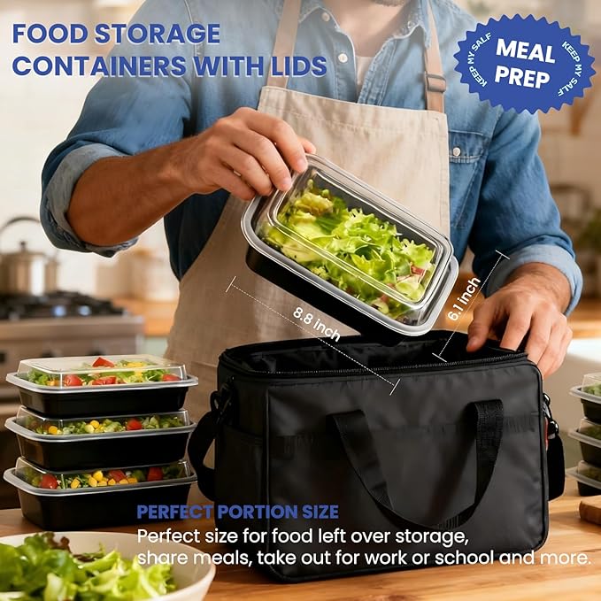38oz 10 Pack Disposable Food Leftover Containers - Image 2