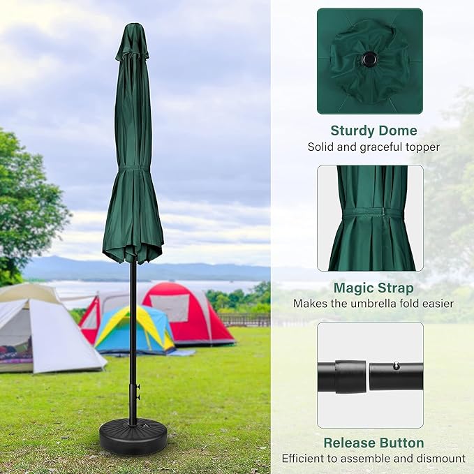Simple Deluxe 9' Patio Umbrella Outdoor Table Market Yard Umbrella with Push Button Tilt/Crank - Image 6