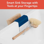 Spectrum Sink Saddle for Kitchen Sink Blue Clear Sponge and Brush Holder - Image 2