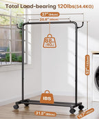 Homde Rolling Clothes Rack - Image 3