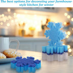 Tioncy 12 Pack Christmas Snowflake Sponges Bulk White Blue Dual Sided Scrubber - Image 6