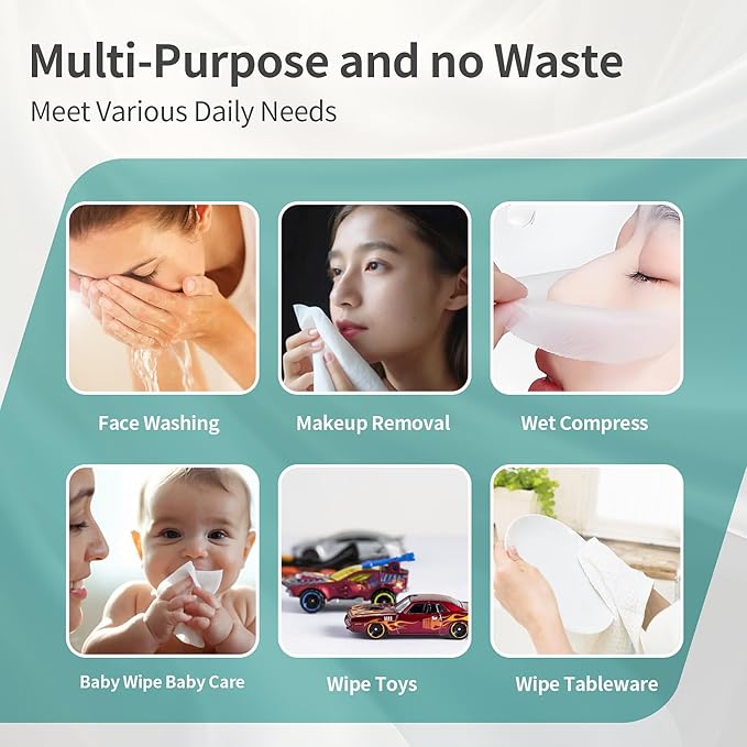 Disposable Face Towel 4 Boxes, 100% Pure Cotton, Soft & Skin Friendly Face - Image 7