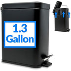 Reli. Small Trash Can with Lid, 1.3 Gallon | Stainless Steel | Small Bathroom by Reli