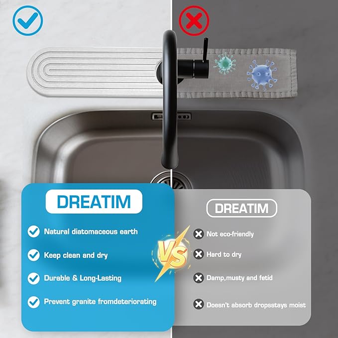 Diatomite Stone Faucet Mat For Kitchen Sink-Absorbent Fast Drying Stone Sink - Image 6