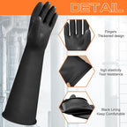 22" Upgraded Latex Gloves Chemical Resistant Glove Safety Work Long Gauntlets - Image 3