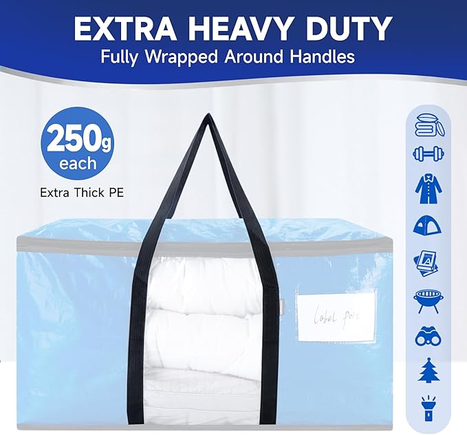 CONGREGATE 8-Pack Heavy Duty Blue Moving Bags - Image 5