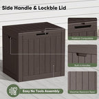 NEWBULIG 31 Gallon Outdoor Storage Box, Waterproof Deck Box with Lockable Lid, Patio Furniture Bench & Side Table, Easy Assembly, for Garden, Pool, Patio & Backyard Organization, Brown - Image 5
