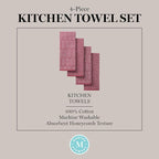 Martha Stewart Honeycomb Chambray Textured Kitchen Towel 4-Pack Set, 100% Cotton - Image 5