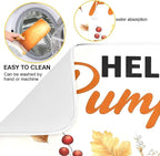 Hello Pumpkin Dish Drying Mat for Kitchen Countertop 16x18 Fall Harvest Leaves - Image 2