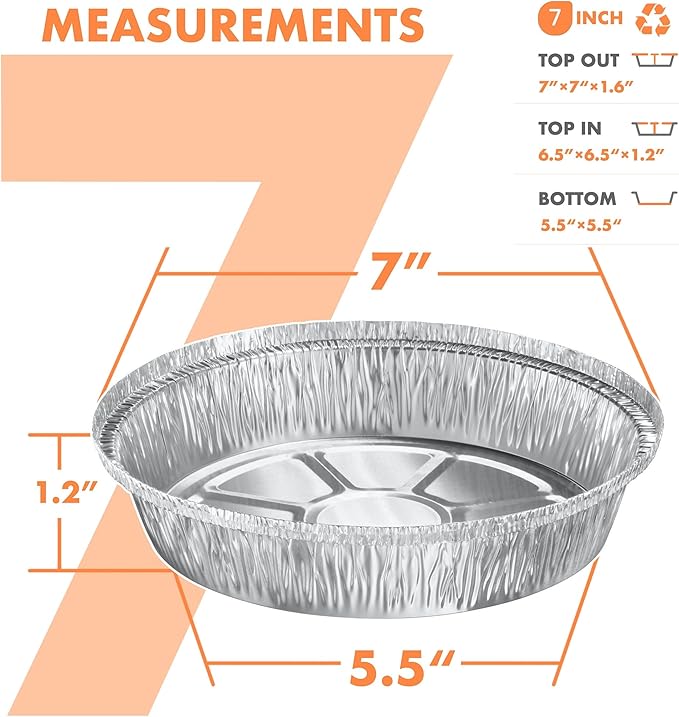 CURTA 7" Round Aluminum Foil Pans - Image 2
