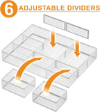 Marbrasse 3 Packs White Desk Drawer Organizers, Drawer Organizer Tray - Image 2