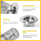 Bathroom Sink Drain Strainer, 304 Stainless Steel Hair Catcher - Image 3