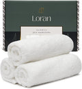 White Washcloths Set of 6 Soft Facial Cloths 10” x 10” 100% Viscose Derived by Loran