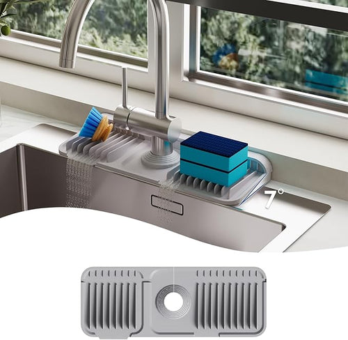 14.6 Inch Silicone Faucet Mat for Kitchen Sink Splash Guard by AEFLMHealth%C2%B7Home